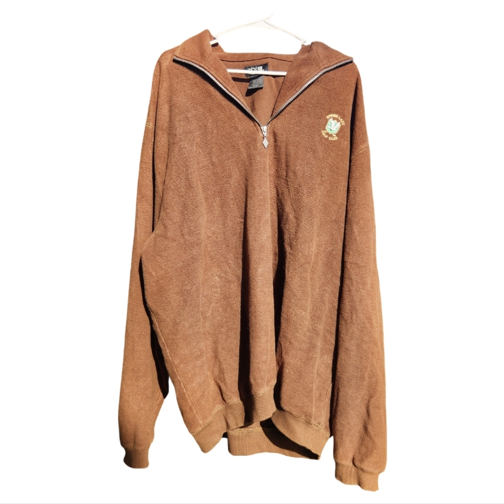 Brown Fleece Quarter-Zip Pullover SDI